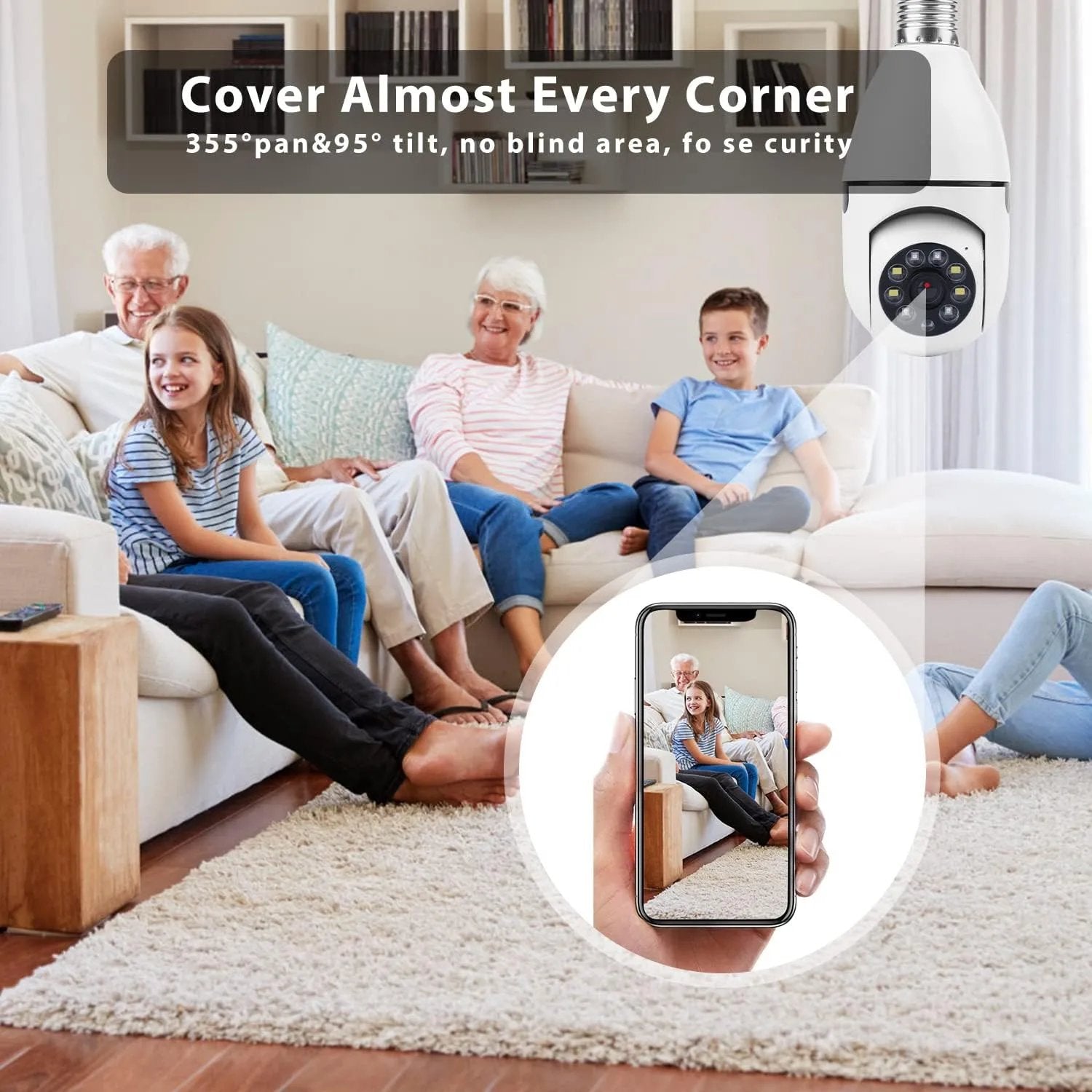 Light Bulb Security Camera for Moms - 1080P WiFi